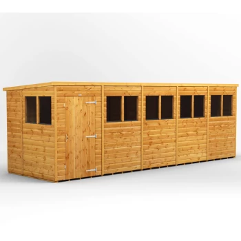 Image of 20x6 Power Pent Garden Shed - Brown