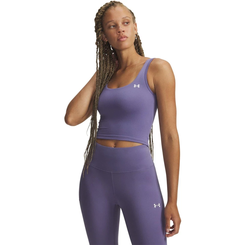 Image of Under Armour Womens Motion Tank Performance Gym Vest Purple/White female 10 (S)