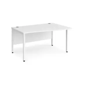 Image of Office Desk Right Hand Wave Desk 1400mm White Top With White Frame Maestro 25 MB14WRWHWH