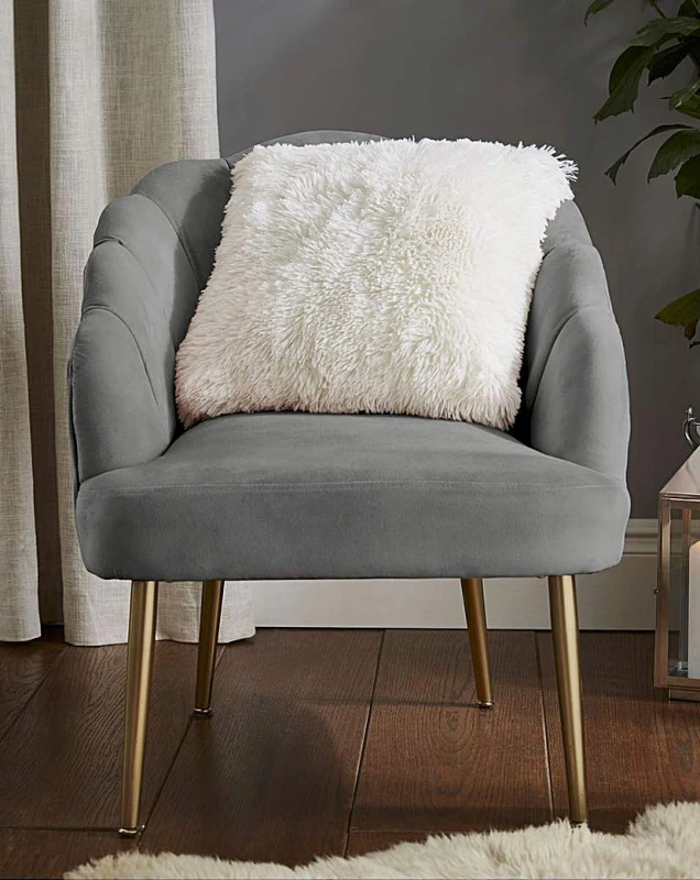 Image of Catherine Lansfield Catherine Lansfield 'Cuddly' Faux Fur Cushion in Cream Size: 45cm x 45cm Cream 45cm x 45cm Unisex 5057681948423