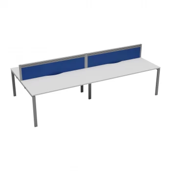 Image of CB 4 Person Bench 1600 x 780 - White Top and Silver Legs