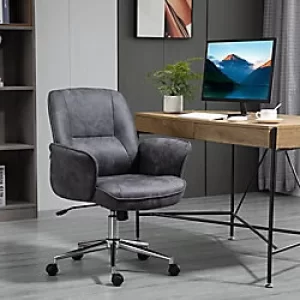 Image of Vinsetto Swivel Computer Office Chair Mid Back Desk Chair Home Study Bedroom, Deep Grey