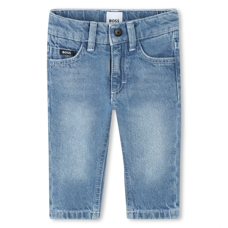 Image of Boss Kids Den Denim Straight Leg Jeans Den Blue Z75 male 2Y