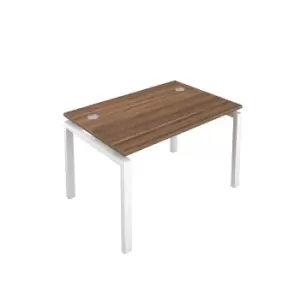 Image of Telescopic Sliding 1 Person Dark Walnut Bench with Cable Port - 1200 X 800 - White Frame