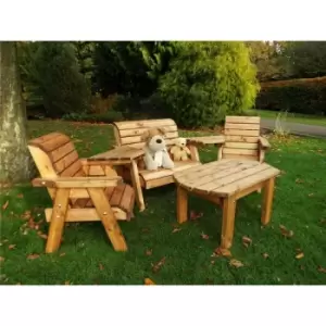 Image of Charles Taylor Little Fellas 4 Seater Wooden Dining Table Chairs Bench Set Kids
