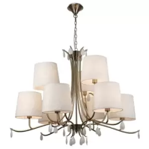 Image of Suspension lampshades Andrea Antique brass 9 bulbs 80cm