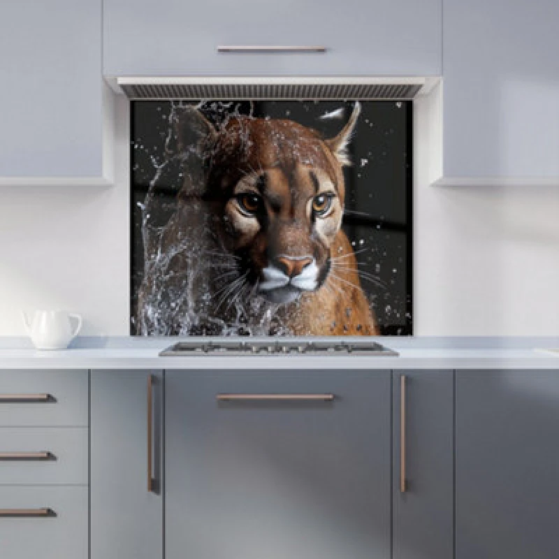 Image of Warren Reed Designer Fierce Puma In Motion Kitchen Splashback