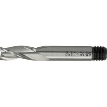 Image of Swisstech - 3.00MM HSS-Co 8% 3 Flute Threaded Shank Slot Drills - Uncoated