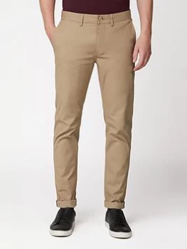 Image of Ben Sherman Slim Stretch Chinos - Stone, Size 32, Inside Leg Regular, Men