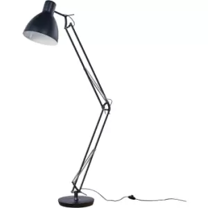 Image of Minisun - Large Metal Adjustable Floor Lamp - Black - No Bulb