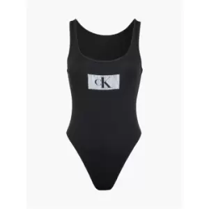 Image of Calvin Klein 1996 Ribbed Bodysuit Womens - Black