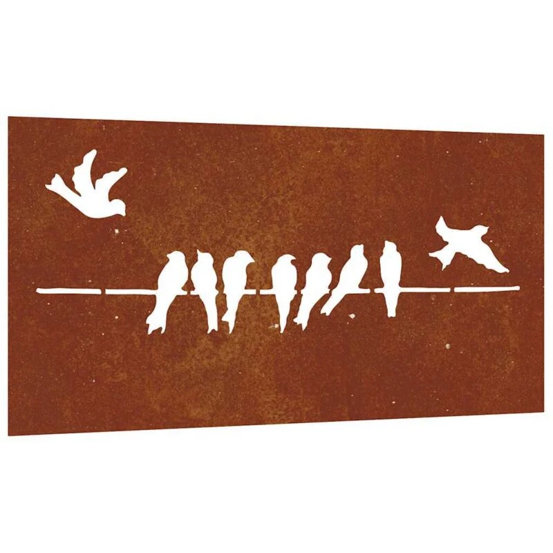 Image of vidaXL Garden Wall Decoration 105x55cm Corten Steel Bird Design, Brown 824496