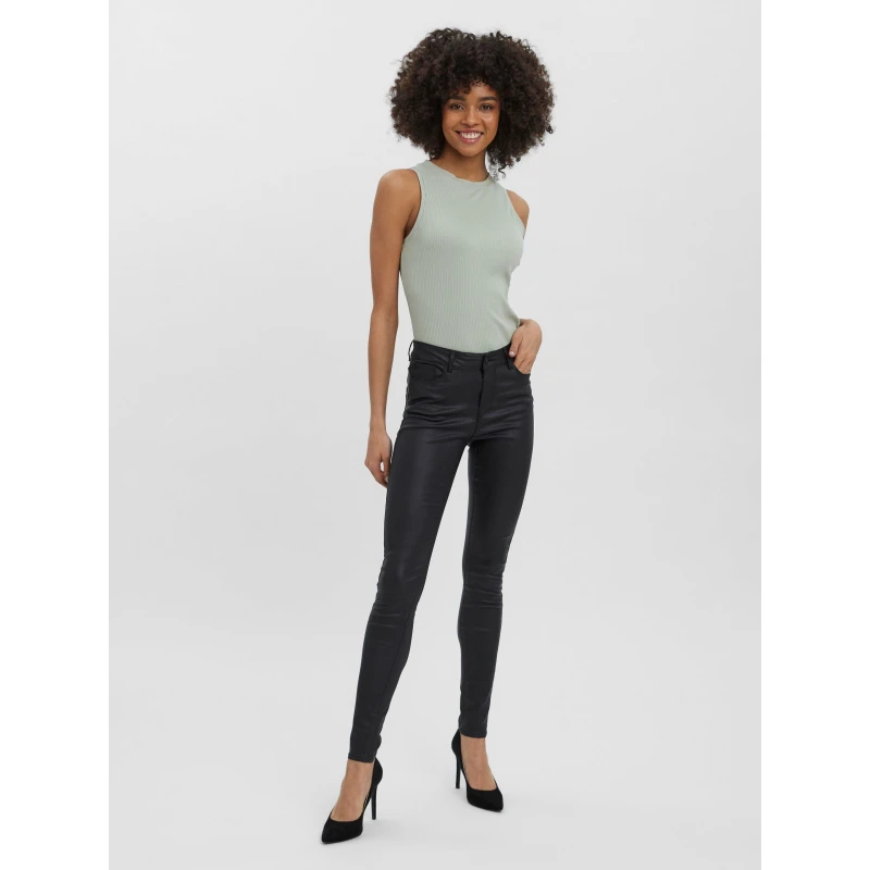 Image of Vero Moda Tall VMSeven Smooth Coated Trousers - Black XS L36
