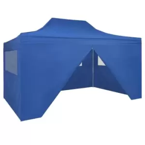 Image of VidaXL Foldable Tent Pop-Up with 4 Side Walls 3x4.5 m Blue