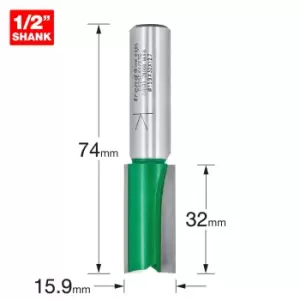 Image of Trend CRAFTPRO Two Flute Straight Router Cutter 15.9mm 32mm 1/2"