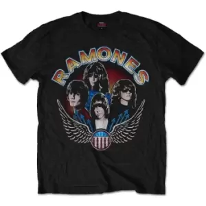 Image of Ramones - Vintage Wings Photo Unisex Large T-Shirt - Black