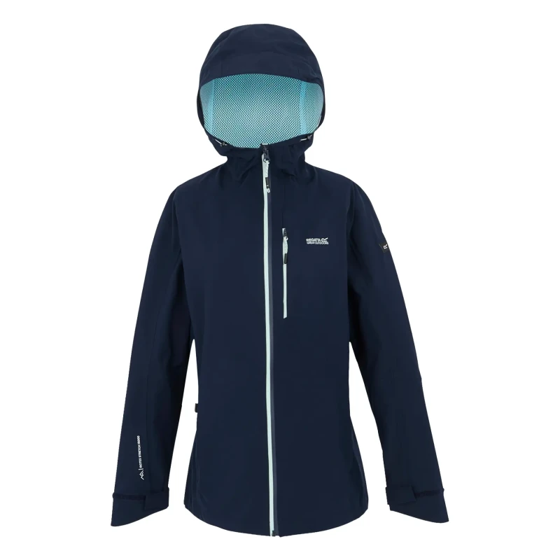 Image of Womens waterproof jacket Regatta Birchdale II Bleu Female 44