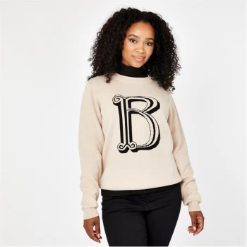 Image of Biba BIBA B Logo Knitted Jumper - Oatmeal