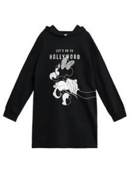 Image of Mango Girls Sequin Minnie Mouse Hooded Sweat Dress - Black