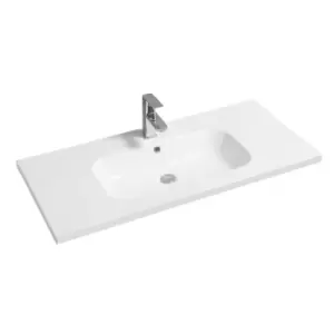 Image of Limoge Mid-edge Ceramic 101Cm Inset Basin With Oval Bowl