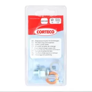 Image of CORTECO Drain Plug OPEL,FORD,RENAULT 220154S 90009PH1000,90009PY000,2151221000 Oil Drain Plug,Oil Drain Plug, oil pan 251221010,MD050316,0924714027000