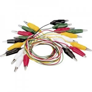 Image of VOLTCRAFT KS-630/0.1 Test lead kit [Terminals - Terminals] 0.63 m Black, Red, Yellow, Green, White