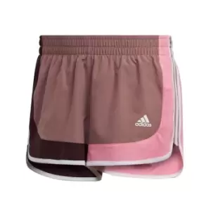 Image of adidas Marathon 20 Colourblock Running Shorts Womens - Pink