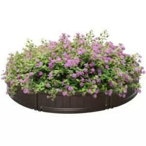 Image of Outsunny Round Outdoor Diy Raised Garden Bed For Veggies Planter Cultivation - Brown