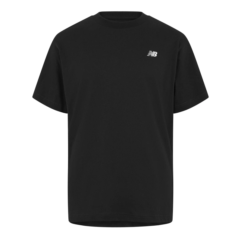 Image of New Balance SMALL LOGO JERSEY TEE mens T shirt in Black