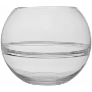 Image of Premier Housewares Room Decor Flower Vase Clear Fish Vase Round Glass Vases For Flowers Black Modern Floor Vase 20 x 20 x 16