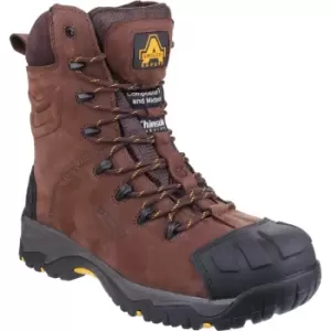 Image of Amblers Mens Safety As995 Pillar Waterproof Hi-Leg Safety Boots Brown Size 14