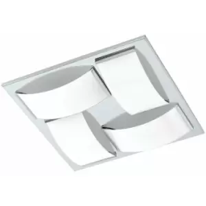 Image of Wall Flush Ceiling Light Colour Chrome Shade White Glass Painted Bulb LED 4x5.4W
