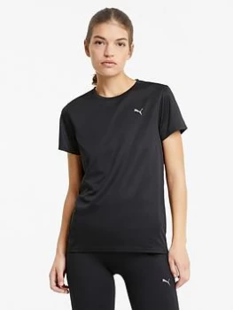 Image of Puma Run Favourite Short Sleeve T-Shirt - Black, Size S, Women