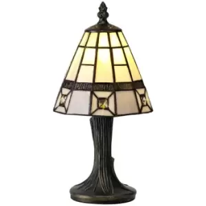 Image of Luminosa Lighting - Tiffany Table Lamp, 1 x E14, Grey, Clear Crystal Shade