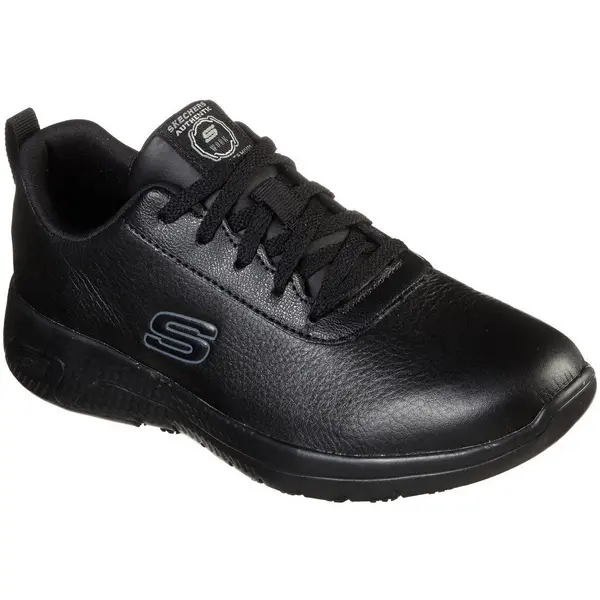 Image of Skechers Womens Marsing Gmina Slip Resistant Leather Shoes UK Size 5 (EU 38) Black SKE1498-BLK-5