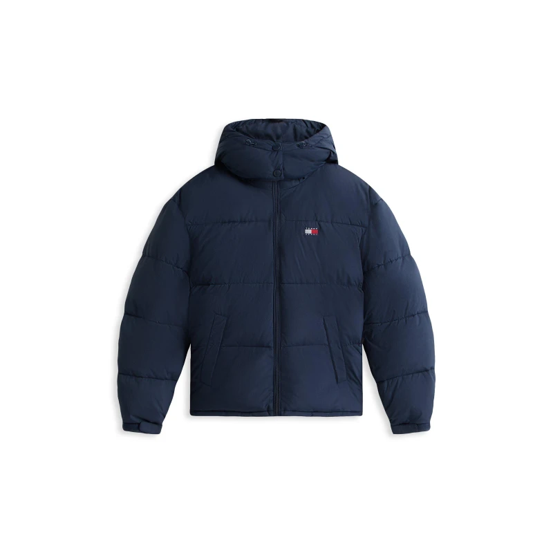 Image of Tommy Jeans Womens Flag Medium Puffer Jacket Dark Night Navy female 12 (M)
