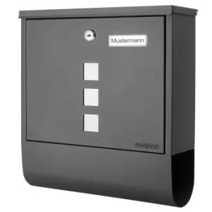 Image of Mailbox Stainless Steel Anthracite with Window Wall Mounted
