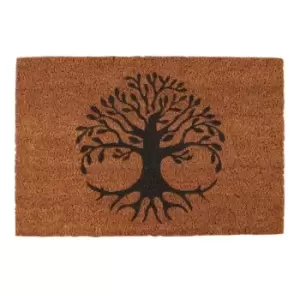 Image of Something Different Tree Of Life Door Mat (One Size) (Brown/Black)