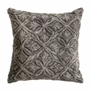 Image of Crossland Grove Velvet Washed Cushion Grey 450x450mm