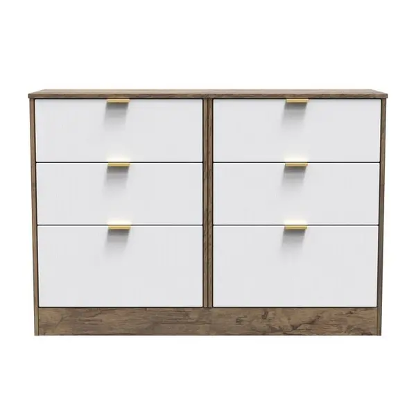 Image of Other Nashville 6 Drawer Bed Box - Ready Assembled Chest of Drawers Large White Matt & Vintage Oak 84296590140