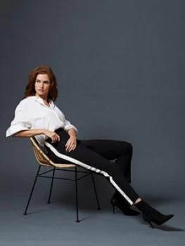 Image of Mint Velvet Mint Velvet Black Side Stripe Slim Trouser