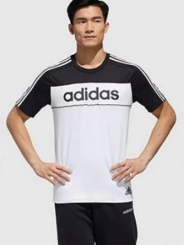 Image of Adidas Essential Block T-Shirt - Black/White
