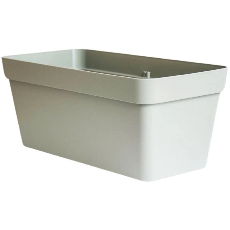 Image of Cleo Rectangle Flower Box - L27.5 x W59 x H24.6cm - Green Vaso veca Fioriera da giardino Cleo in plastica resistente con ruote cm 60 terra laguna