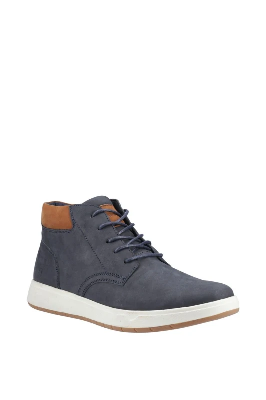 Image of Hush Puppies Mens Bronko Chukka Boot in Navy Size: 10 Navy Male 10