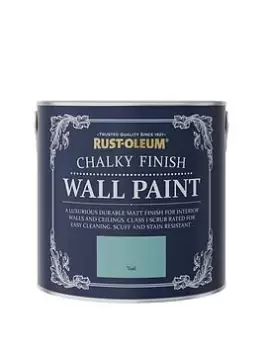 Image of Rust-Oleum Chalky Finish Wall Paint In Teal - 2.5-Litre Tin