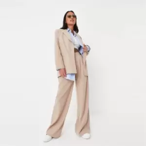 Image of Missguided Tailored wide leg trouser - Neutral