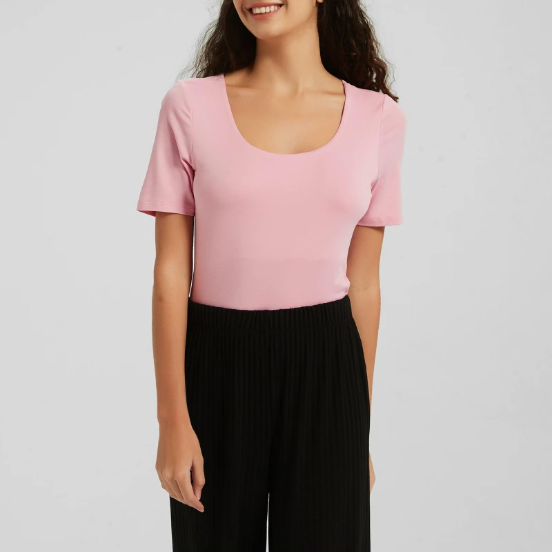 Image of Be You Scoop Neck Bodysuit Womens - Pink Pink 8