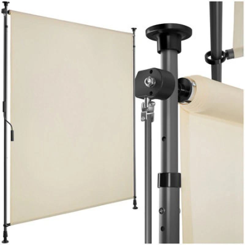 Image of Tectake Retractable Awning Taija - Tooless Installation, With Hand Crank, Retractable And Uv Blocking 120 X 310 Cm - Beige