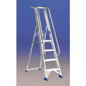 Image of Slingsby Aluminium Stepladder With Platform, Guardrail and Handrail - 10 Steps