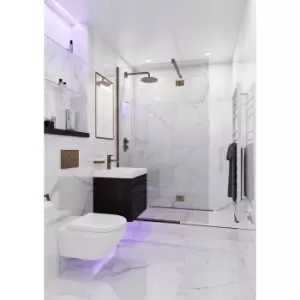 Image of Bronze 900mm Wet Room Shower Screen with Wall Support Bar & Pivot Return Panel - Live Your Colour